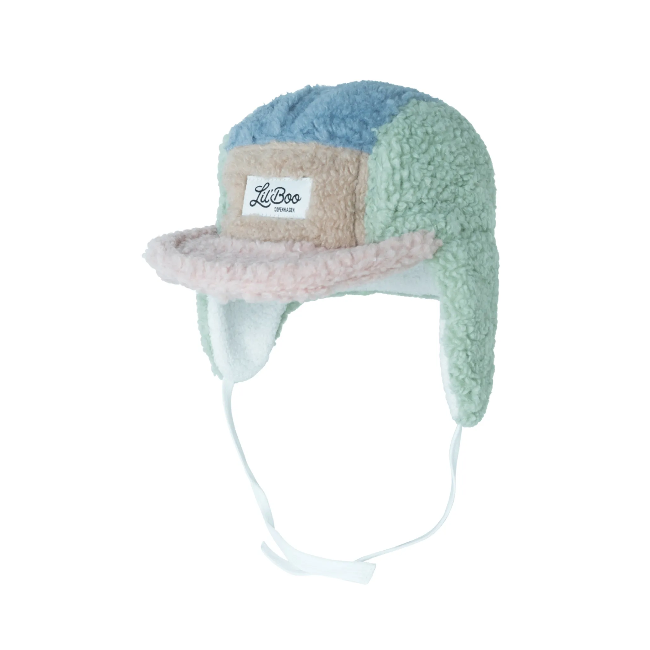 Lil' Boo Teddy Block 5 panel - mint, blue, rose< Beanies | Warm Caps, Bucket Hats And Sherpas